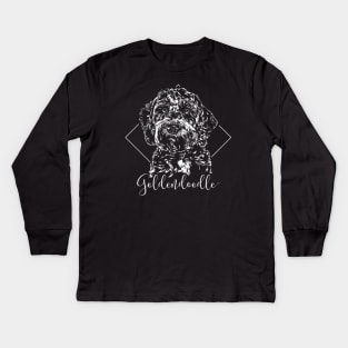 Goldendoodle dog portrait dog lover gift Kids Long Sleeve T-Shirt